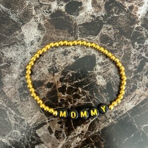 Gold Beaded 'Mommy' Bracelet